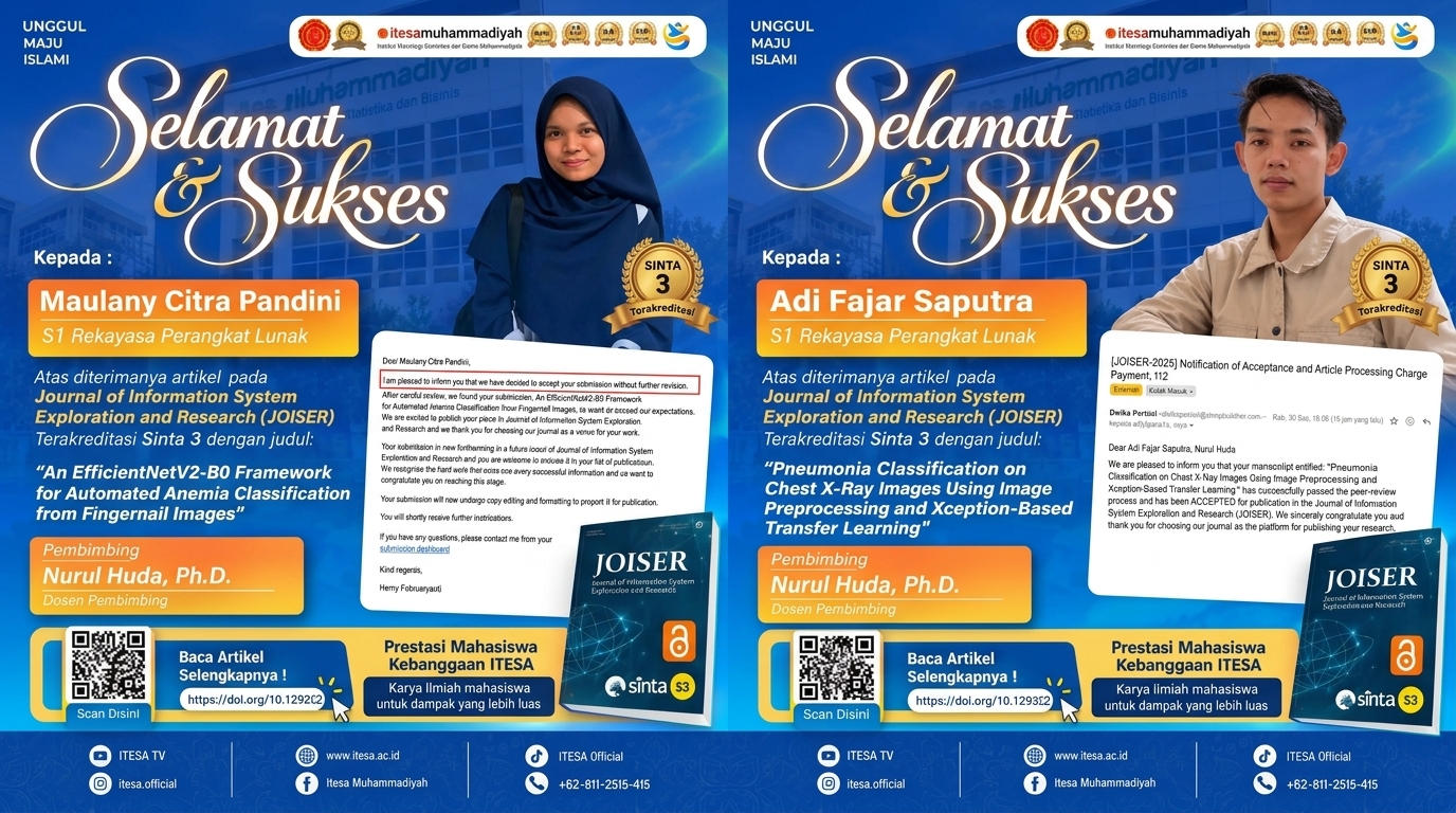 Mahasiswa S1 RPL ITESA Muhammadiyah Semarang Berhasil Terbit Artikel di Jurnal SINTA 3